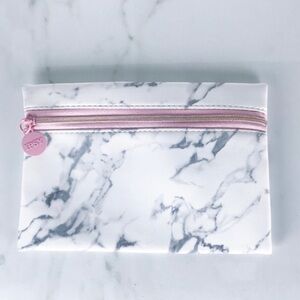 Ipsy White Marble Print Cosmetic Makeup Beauty Bag